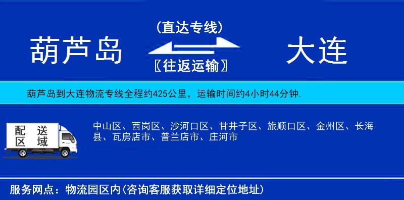 葫芦岛到大连物流公司