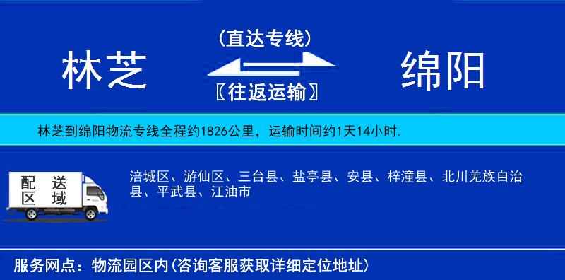 林芝到绵阳物流公司